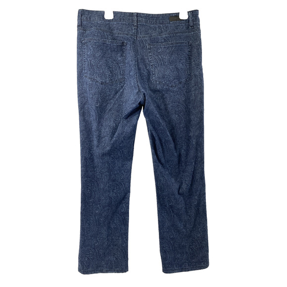 Lee Classic Fit Jeans Womens Size 14‎ Dark Wash Paisley Print Straight Stretch - Picture 2 of 12